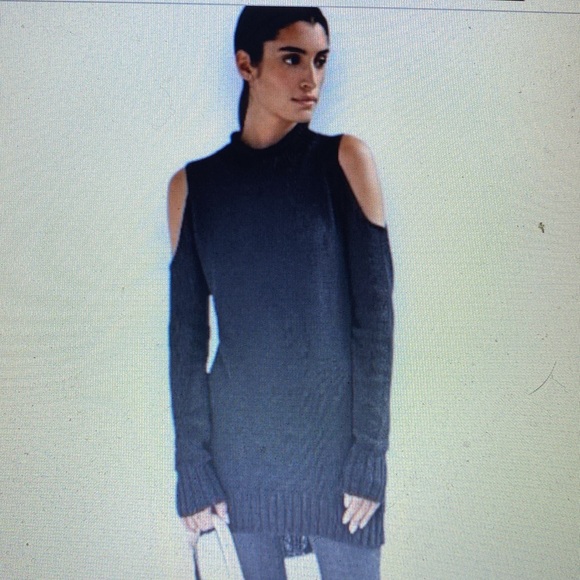 NWOT Marcella Moda Cold Shoulder Mock Neck Sweater - Picture 2 of 14